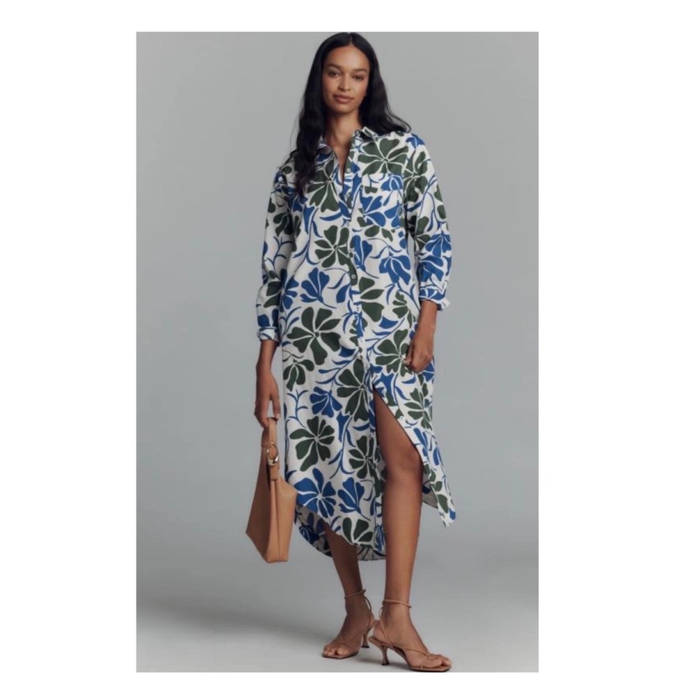 Anthropologie Maeve Soren Long-Sleeve Shirtdress women's size large like new